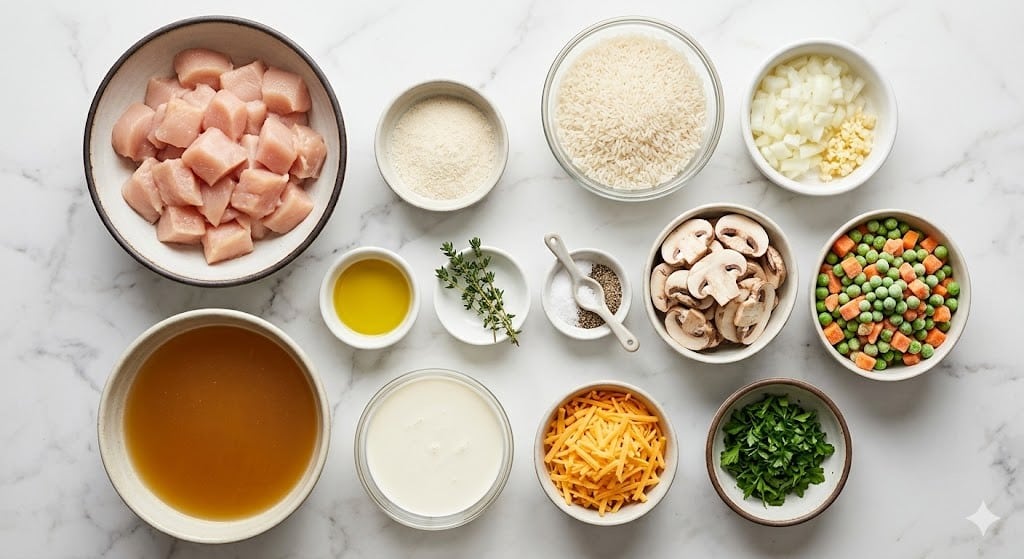 One-Pot Creamy Chicken and Rice Casserole