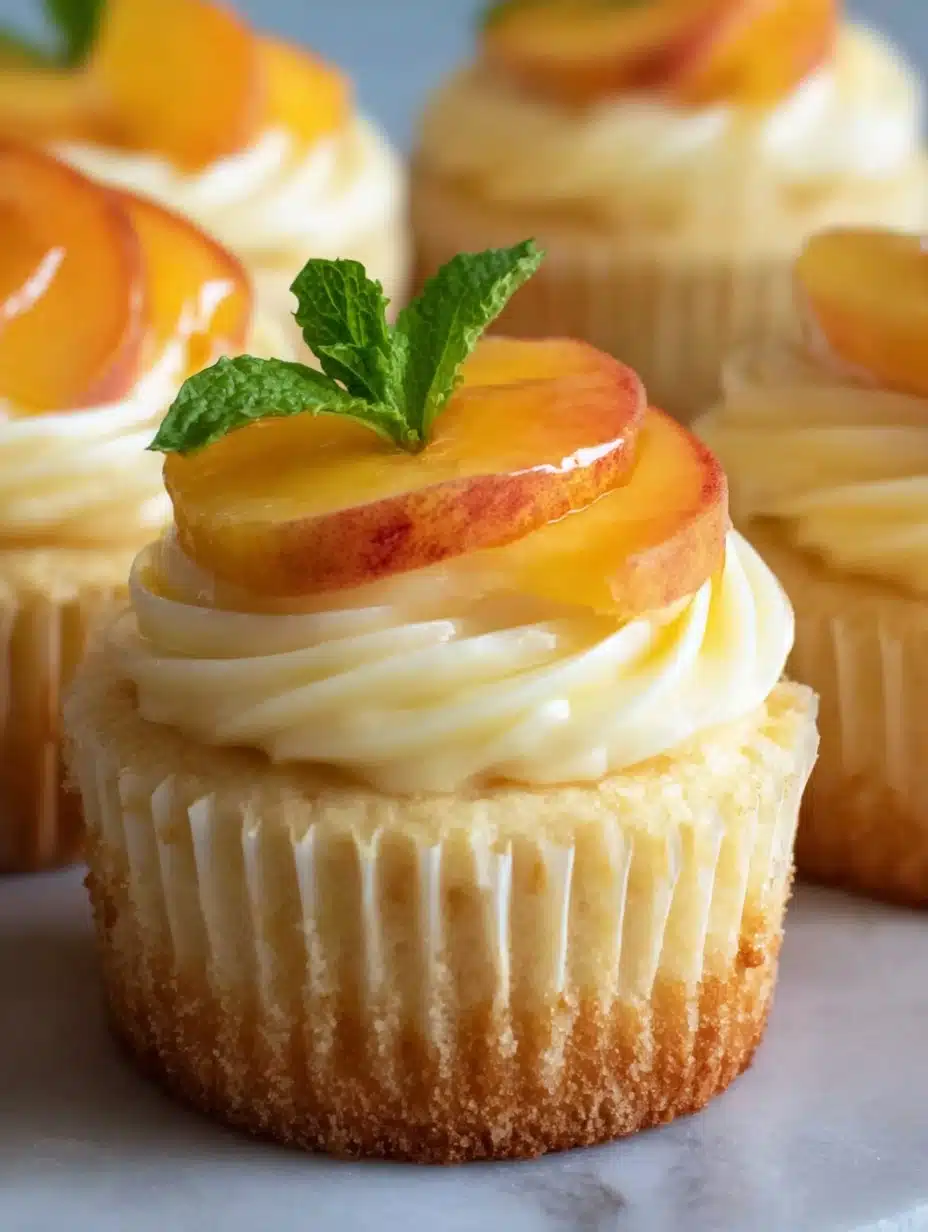 Peach & Honey Cheesecake Cupcakes – Creamy, Fruity, and Naturally Sweet Mini Desserts