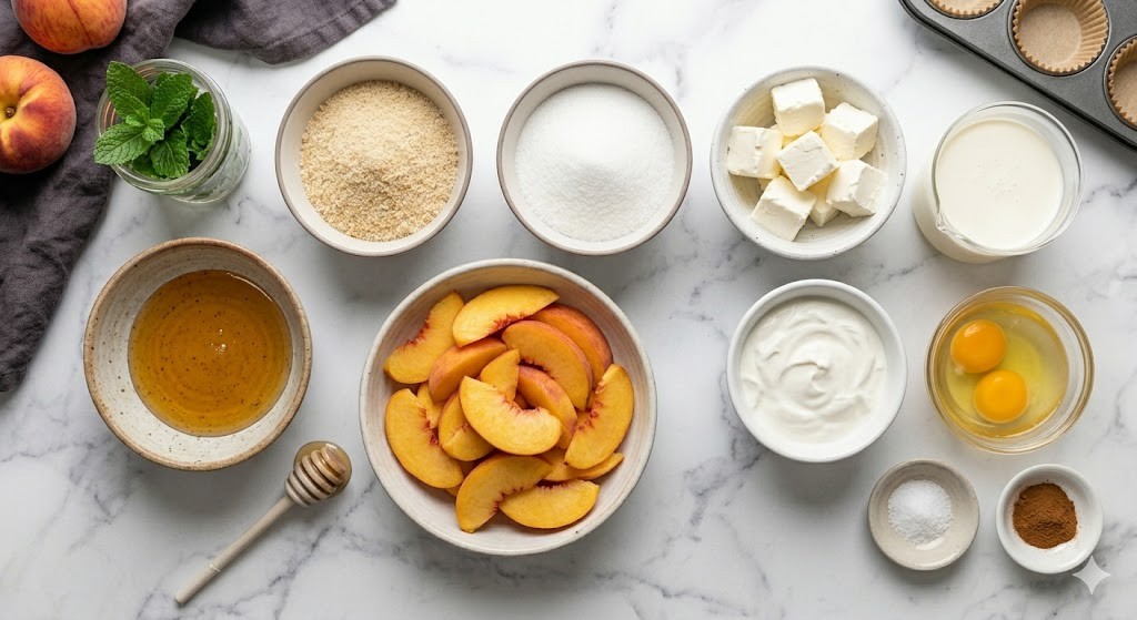 Peach & Honey Cheesecake Cupcakes – Creamy, Fruity, and Naturally Sweet Mini Desserts