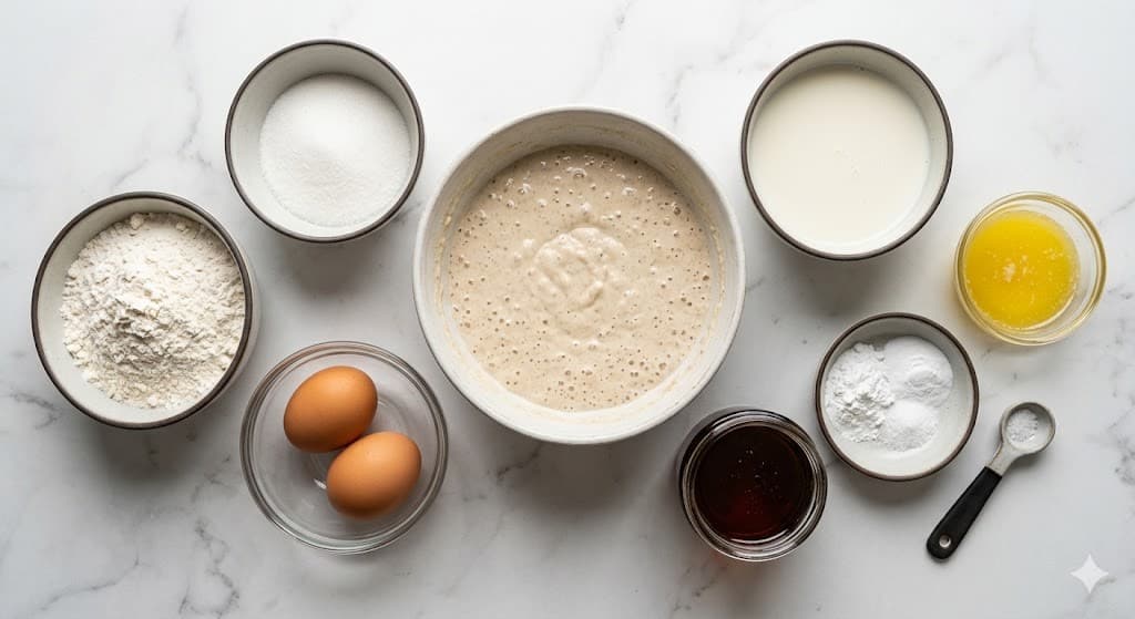 Sourdough Discard Pancakes with Maple Syrup