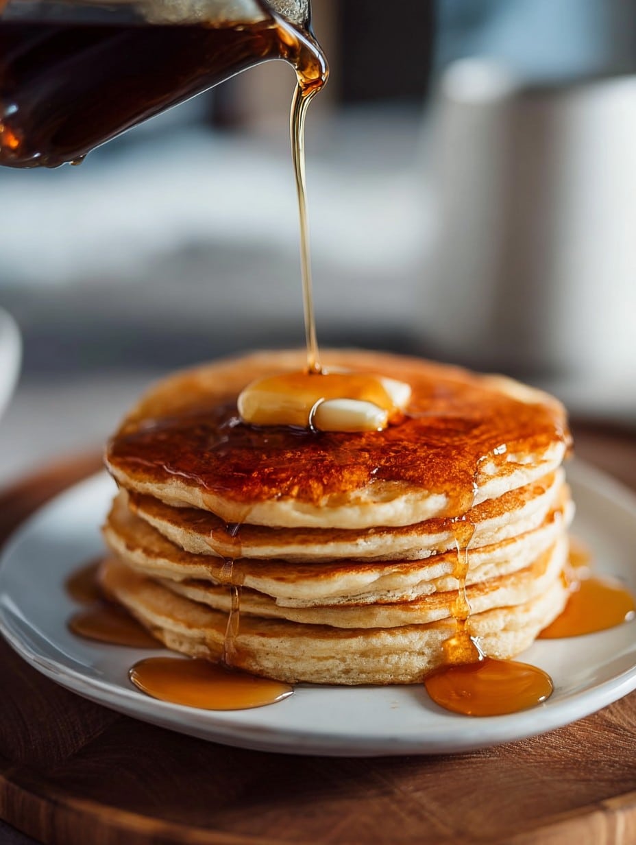 Sourdough Discard Pancakes with Maple Syrup