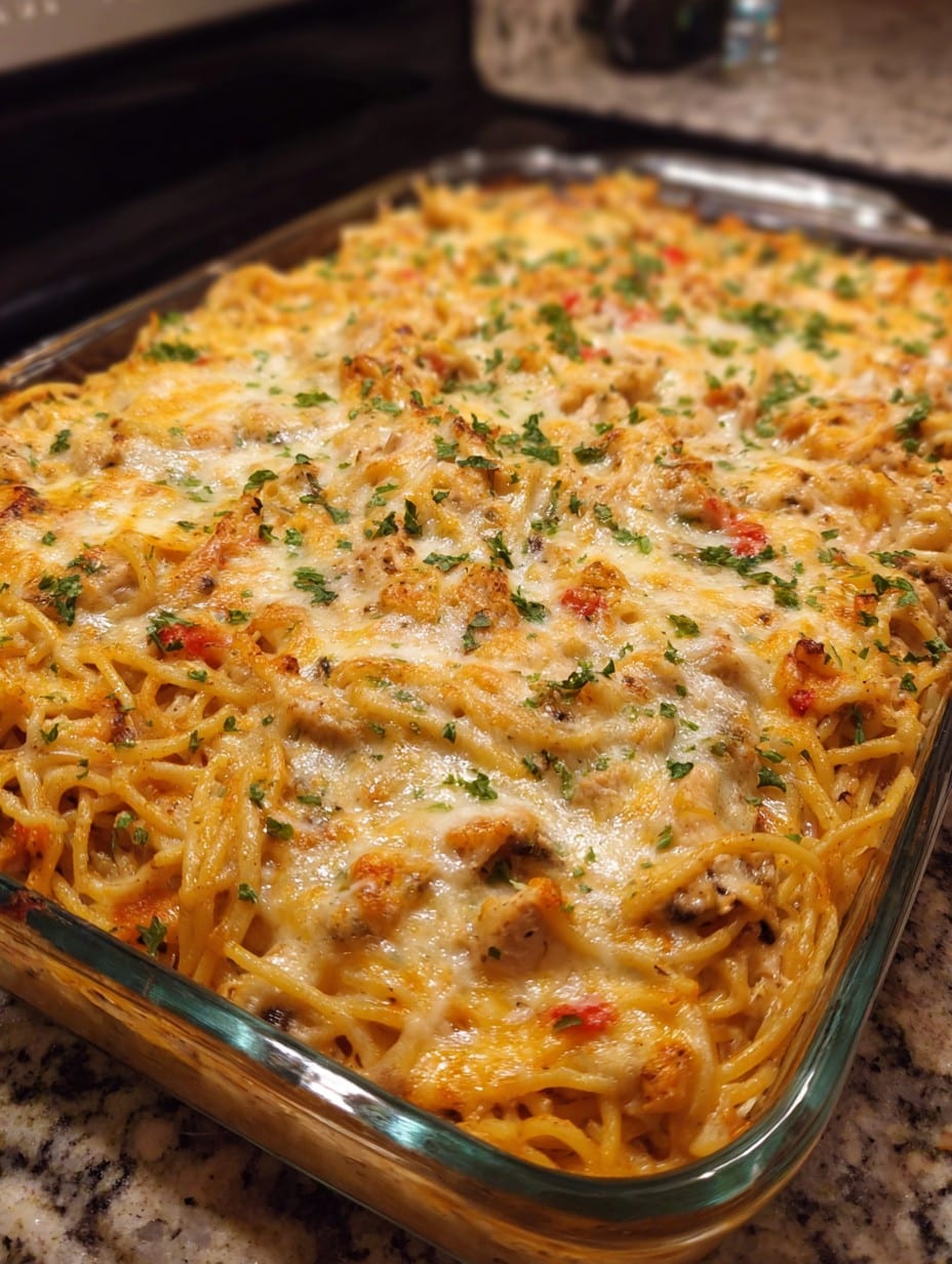 Spaghetti Chicken Casserole