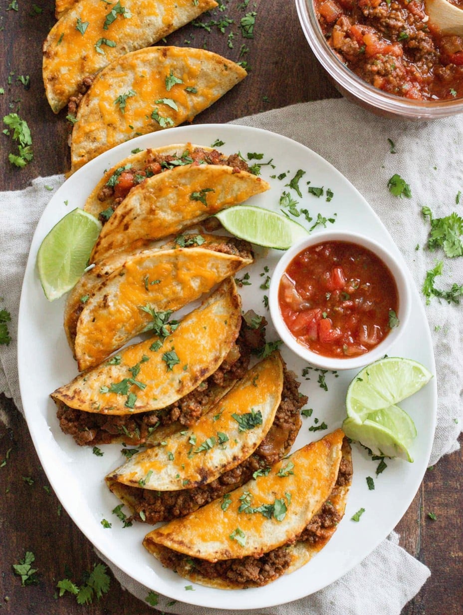 Baked Ground Beef & Chili Tacos
