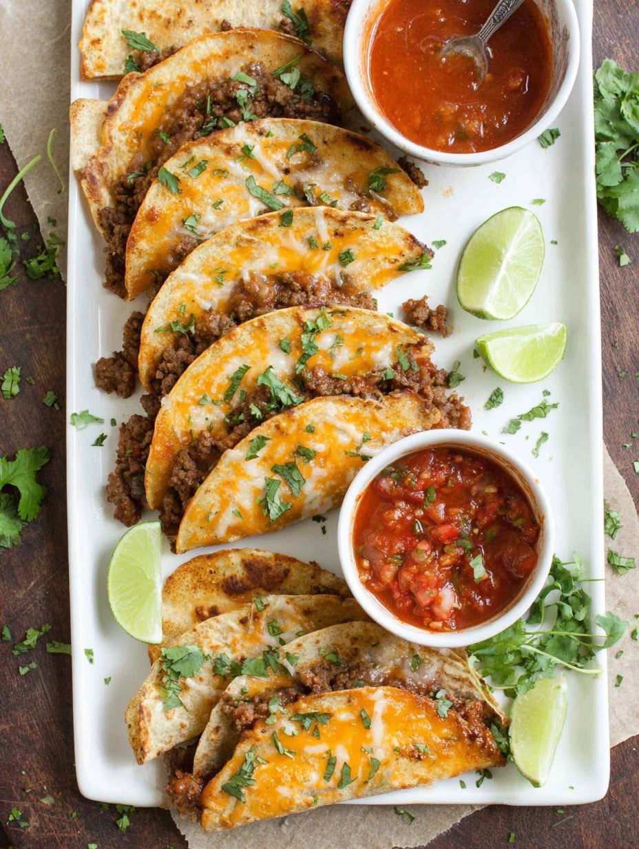 Baked Ground Beef & Chili Tacos