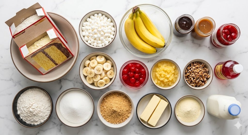 Banana Split Dump Cake