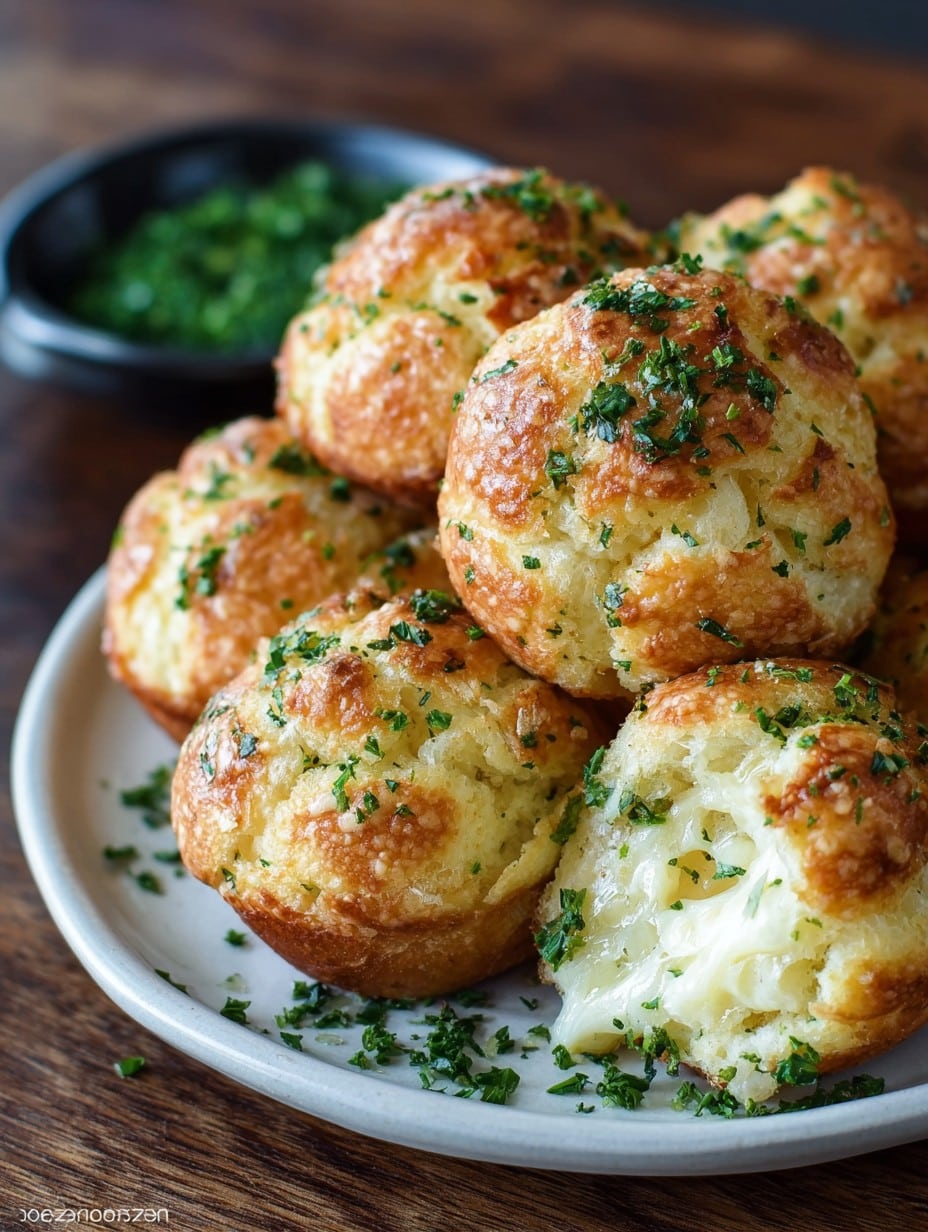 Cheese Stuffed Garlic Bread Balls Recipe