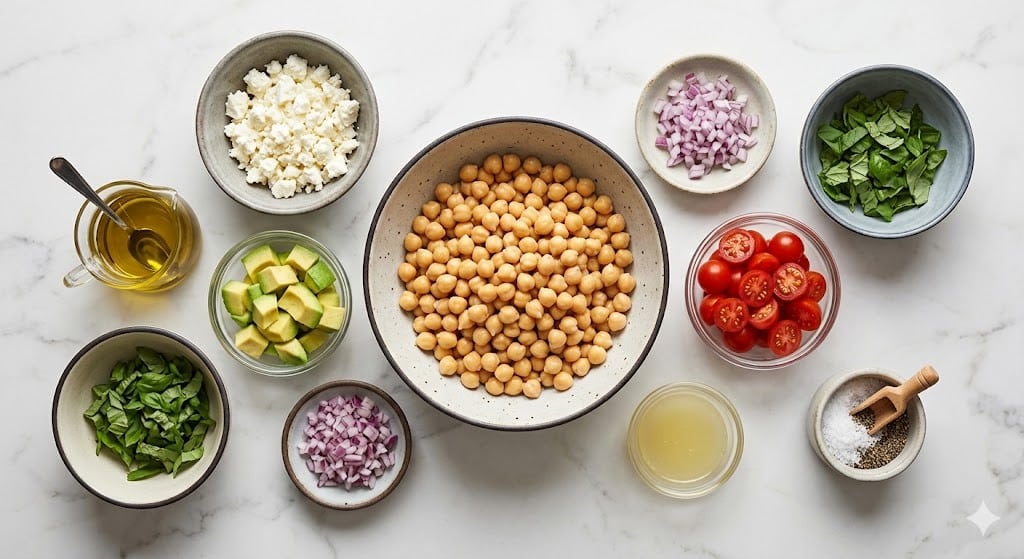 Chickpea Feta Avocado Salad Recipe