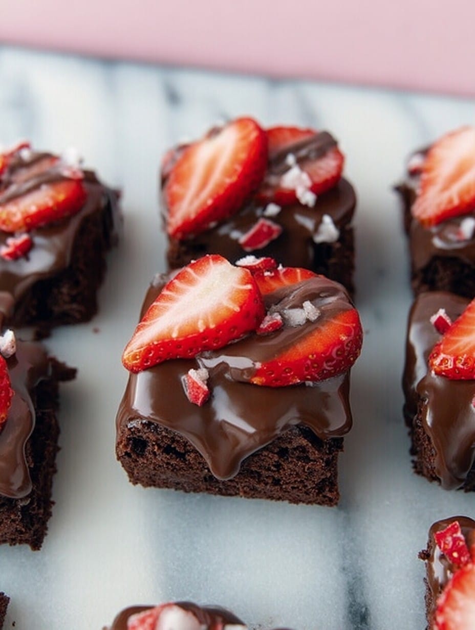 Chocolate Covered Strawberry Brownies