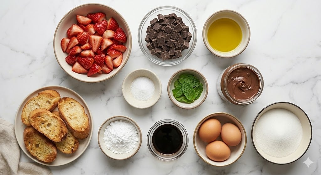 Chocolate Strawberry Bruschetta
