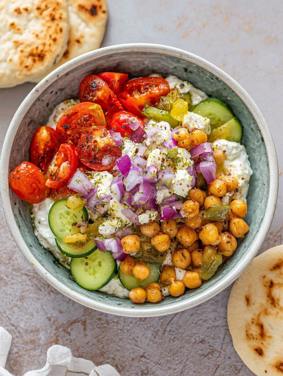 Cottage Cheese & Chickpea Salad Bowl