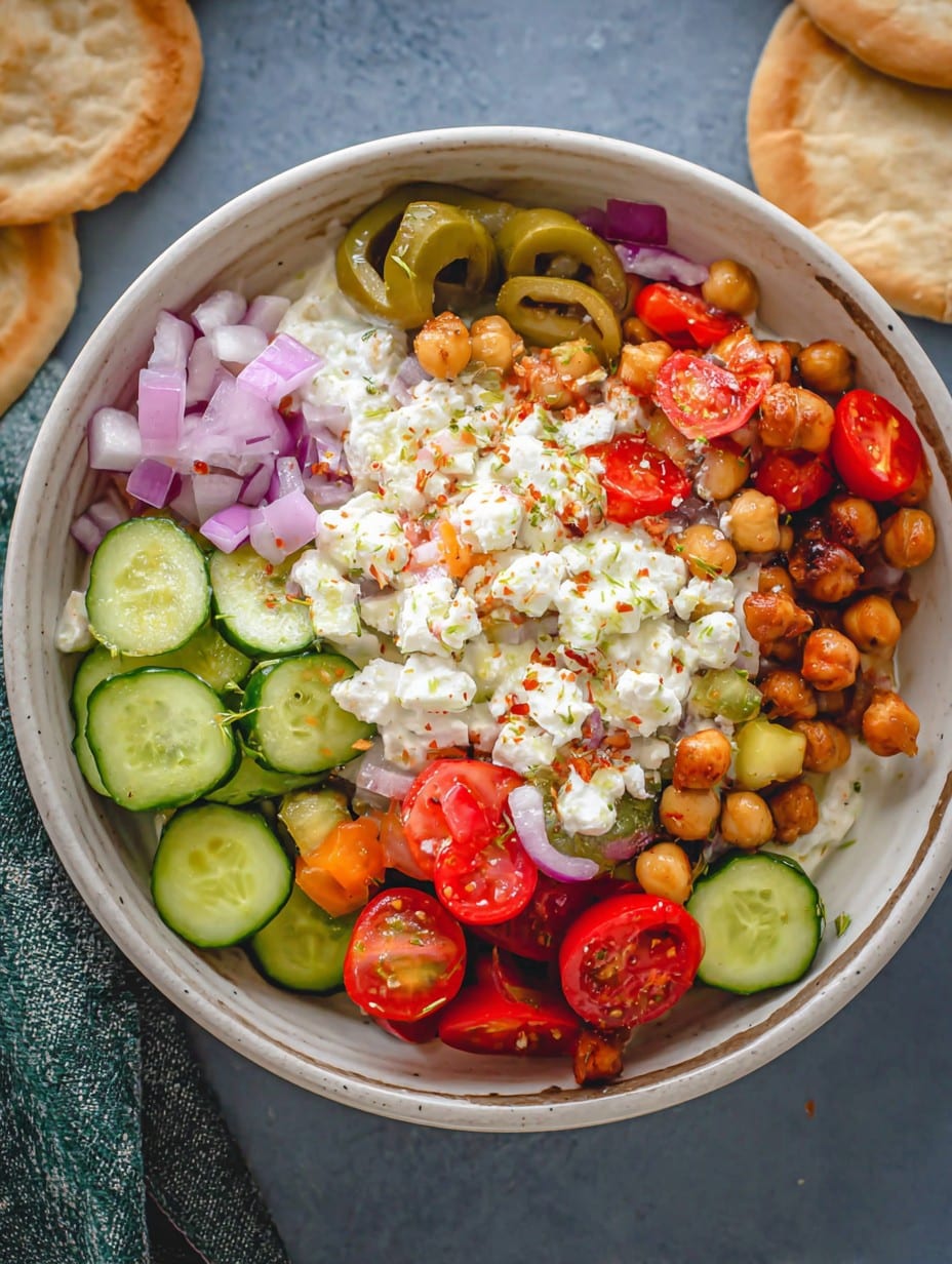 Cottage Cheese & Chickpea Salad Bowl