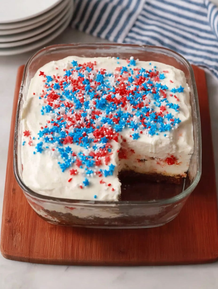 Creamy 4th of July Ice Cream Cake