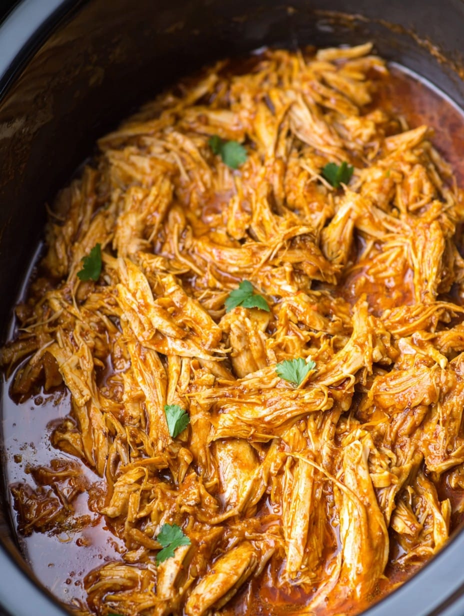 Crockpot Cherry Cola Pulled Chicken