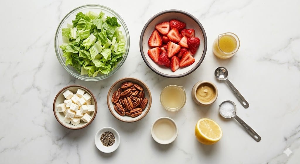 Crunchy Strawberry Romaine Feta Salad