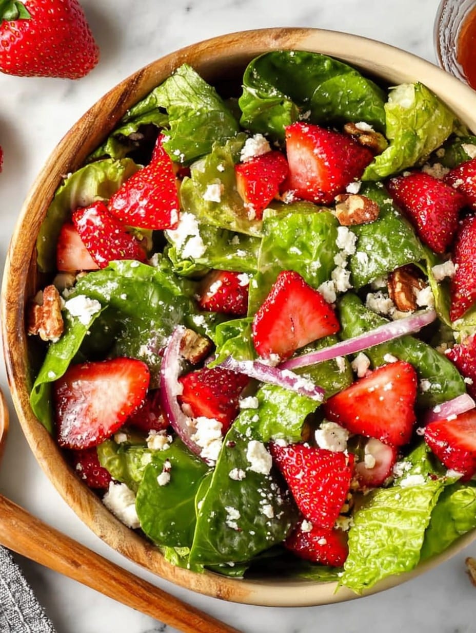 Crunchy Strawberry Romaine Feta Salad