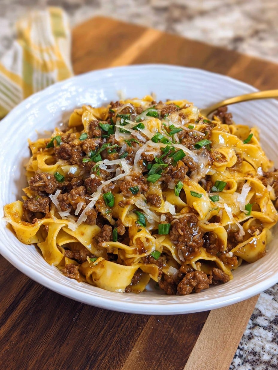 French Onion Ground Beef Noodles