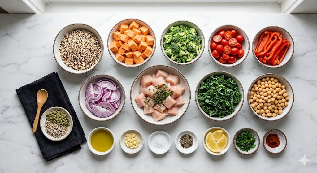 Healthy Chicken Meal Prep Bowl (High Protein Recipe)