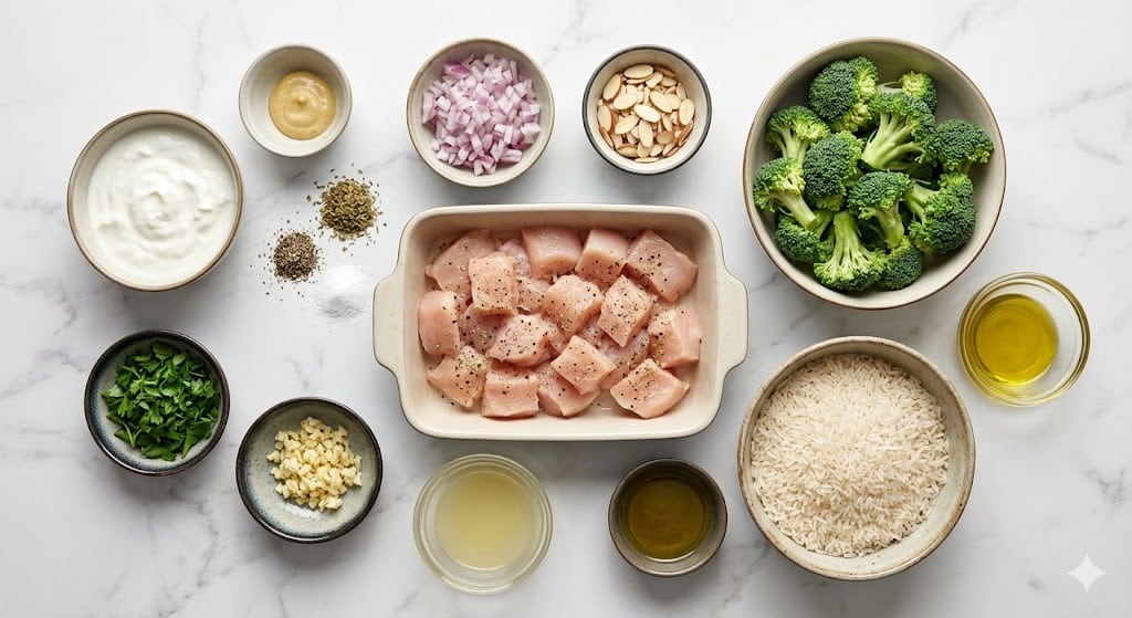 Healthy Grilled Chicken Broccoli Bowls with Creamy Garlic Sauce