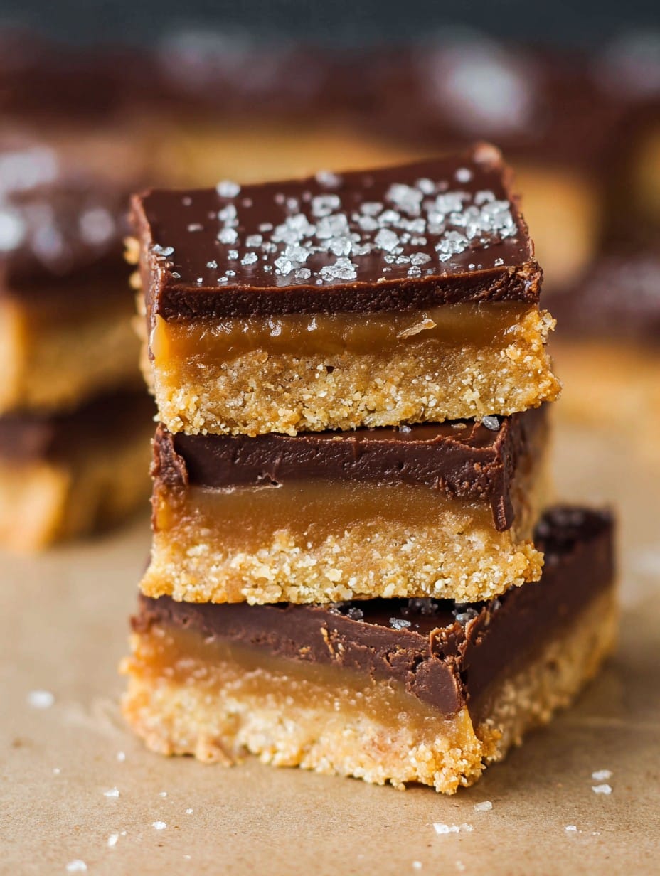 Healthy No-Bake Chocolate Caramel Bars