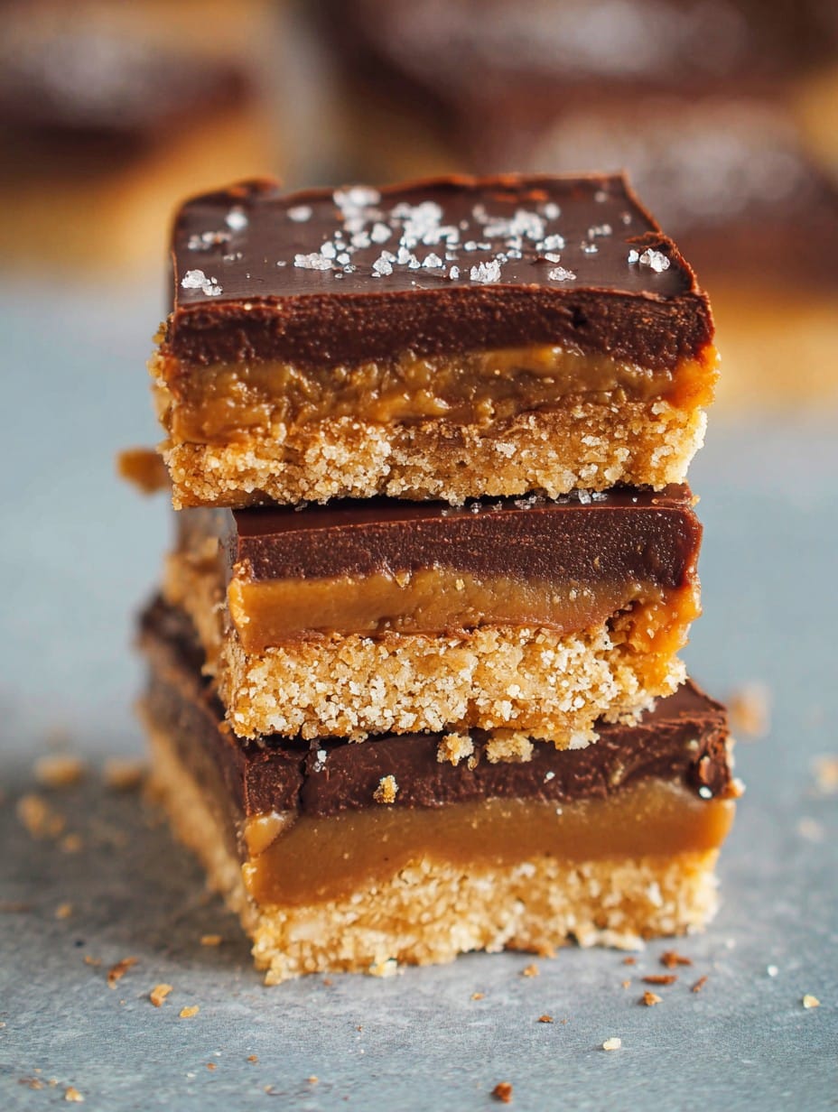 Healthy No-Bake Chocolate Caramel Bars