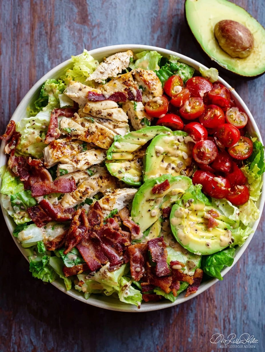 Honey Mustard Chicken Salad with Bacon and Avocado