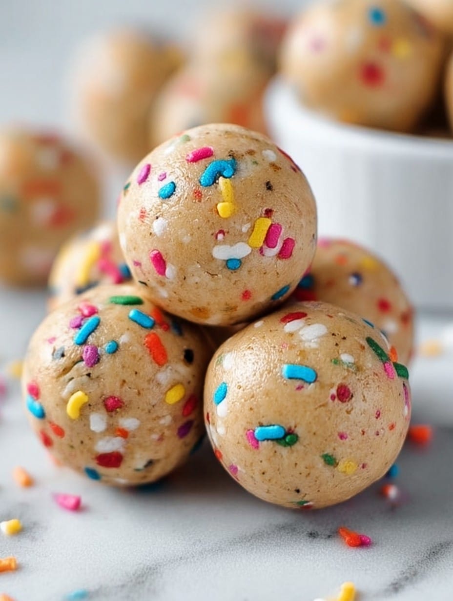 No Bake Cake Batter Protein Balls