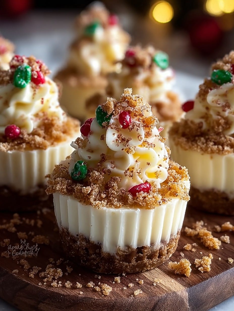No Bake Christmas Mini Cheesecakes