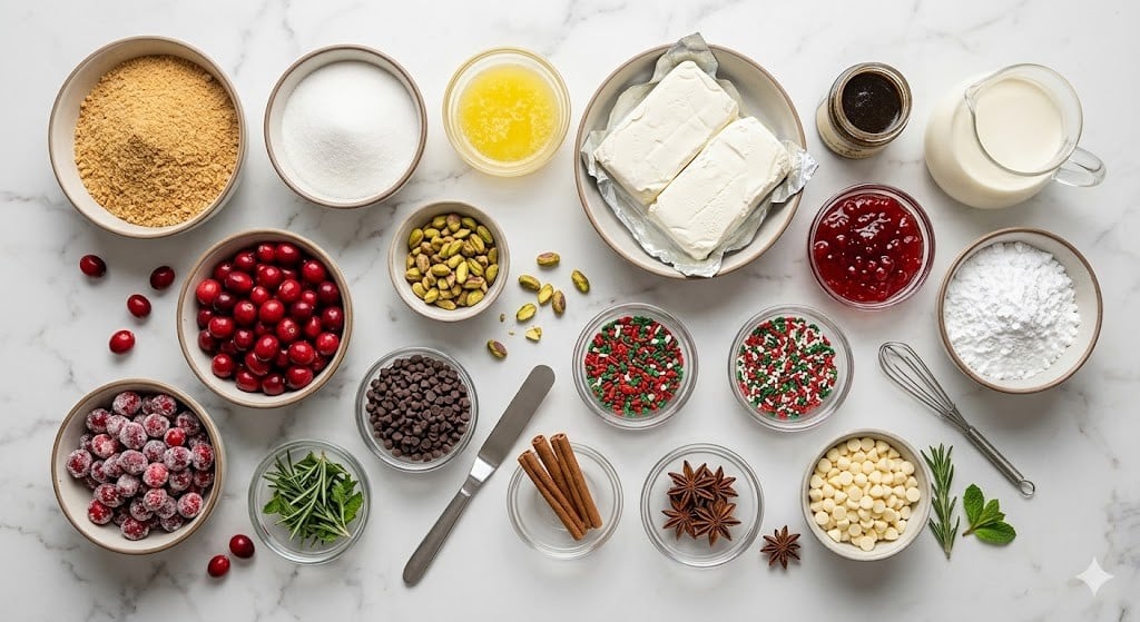 No Bake Christmas Mini Cheesecakes