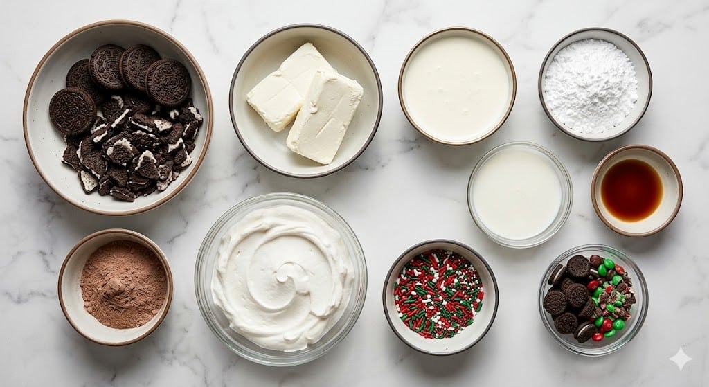 No-Bake Christmas Oreo Lasagna