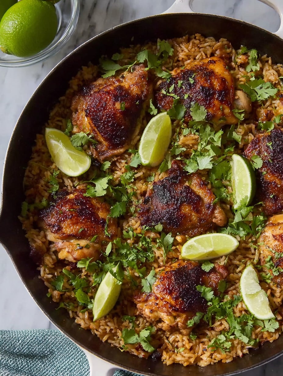 One Pan Cilantro Lime Chicken and Rice