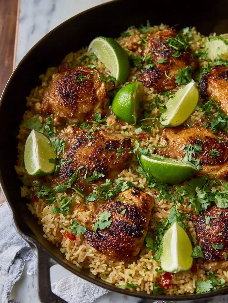 One Pan Cilantro Lime Chicken and Rice