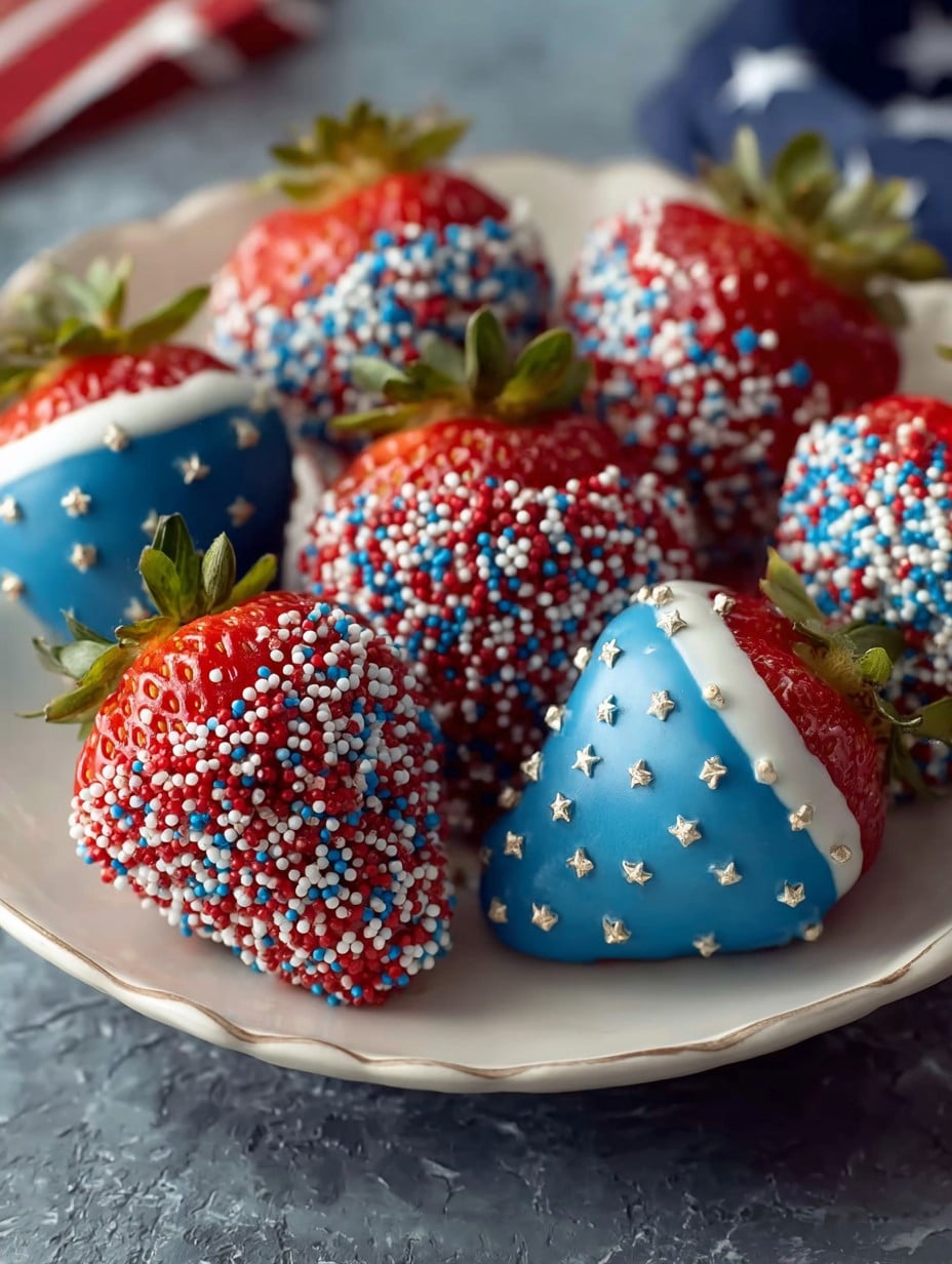 Patriotic 4th of July Chocolate Covered Strawberries
