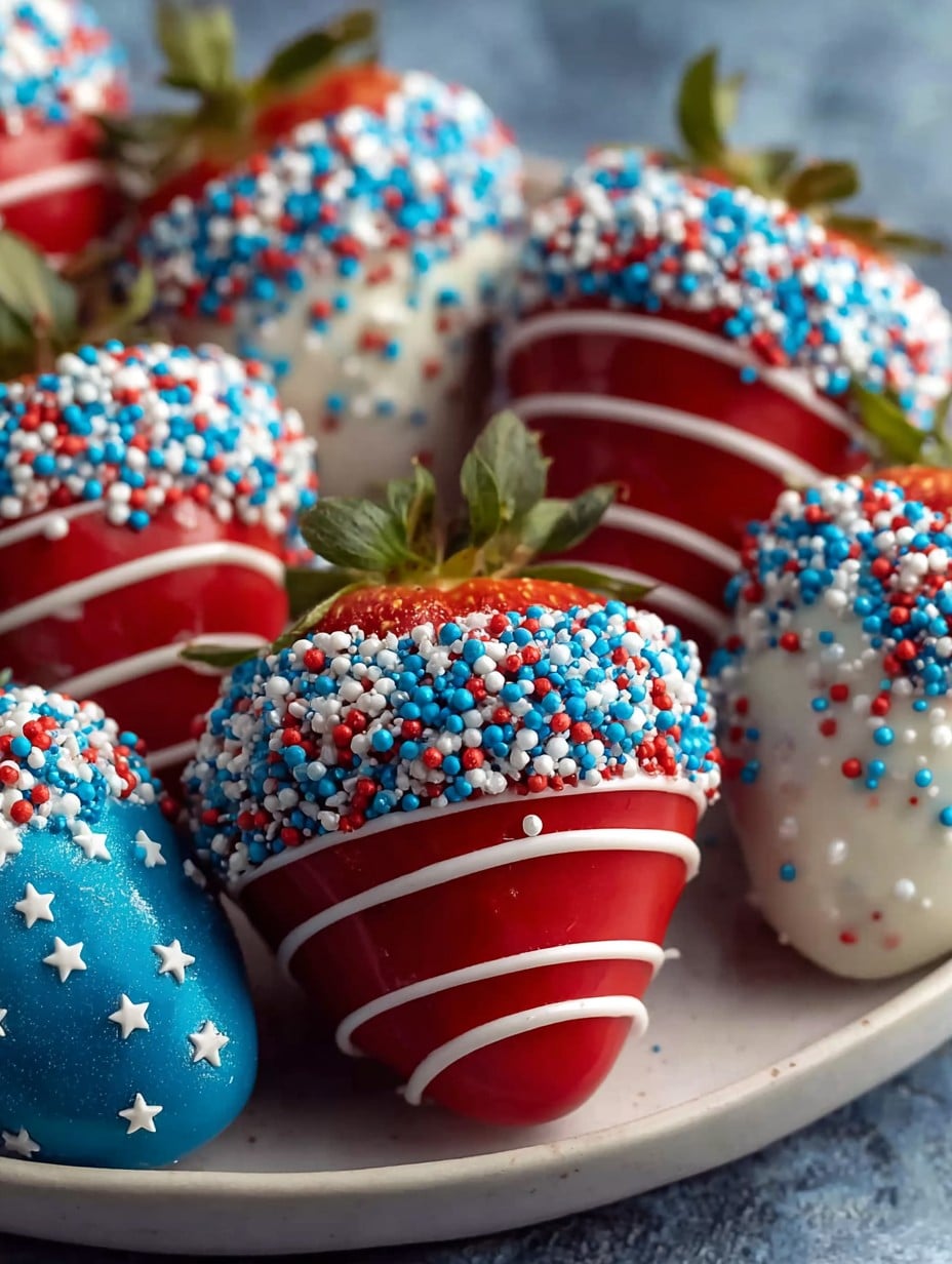 Patriotic 4th of July Chocolate Covered Strawberries