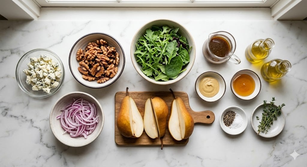 Pear Salad with Gorgonzola and Candied Walnuts