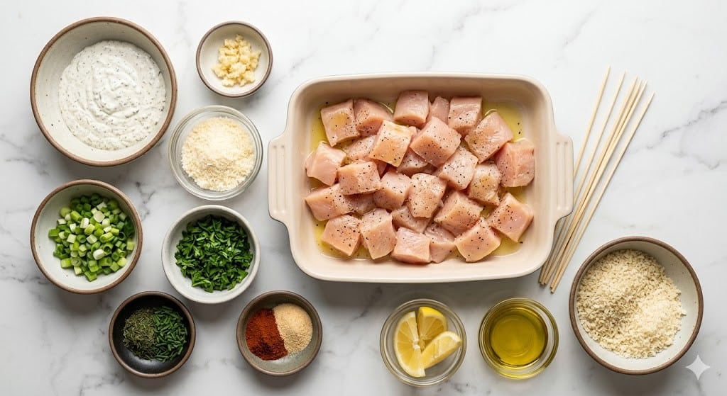 Ranch Garlic Parmesan Chicken Skewers Recipe