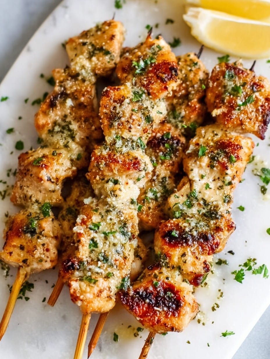 Ranch Garlic Parmesan Chicken Skewers Recipe