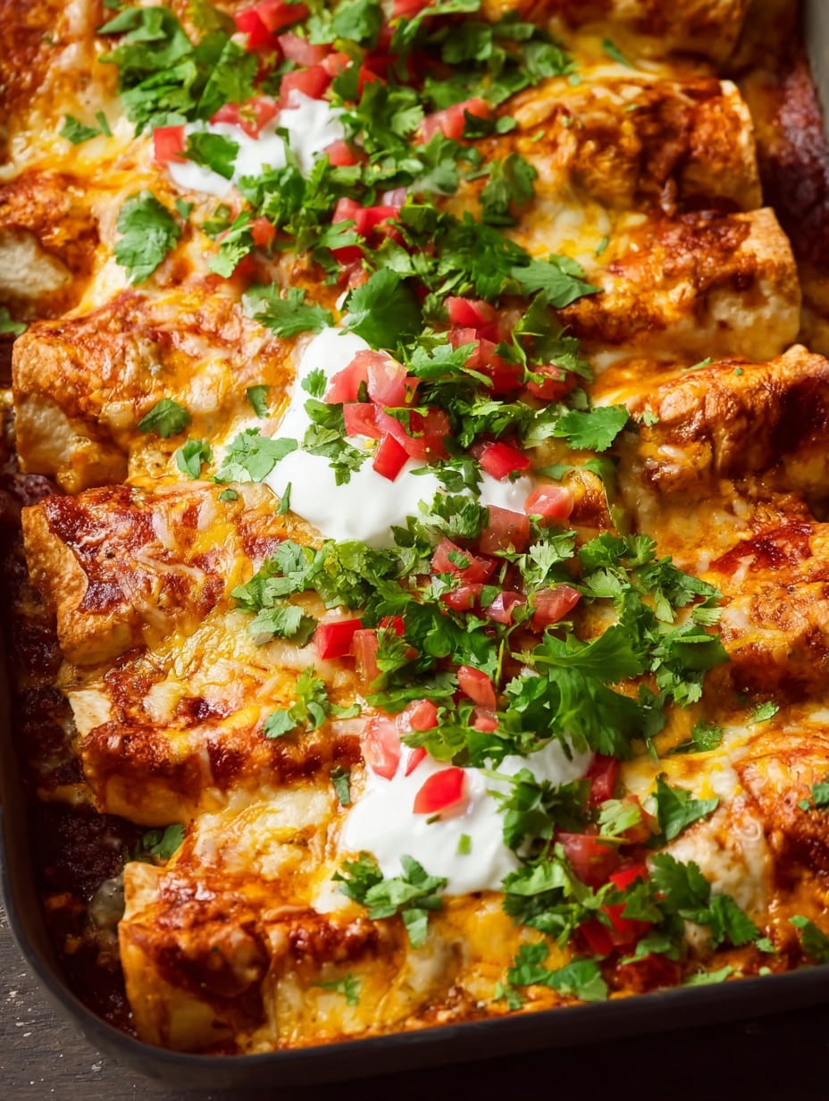 Red and Green Chicken Enchiladas