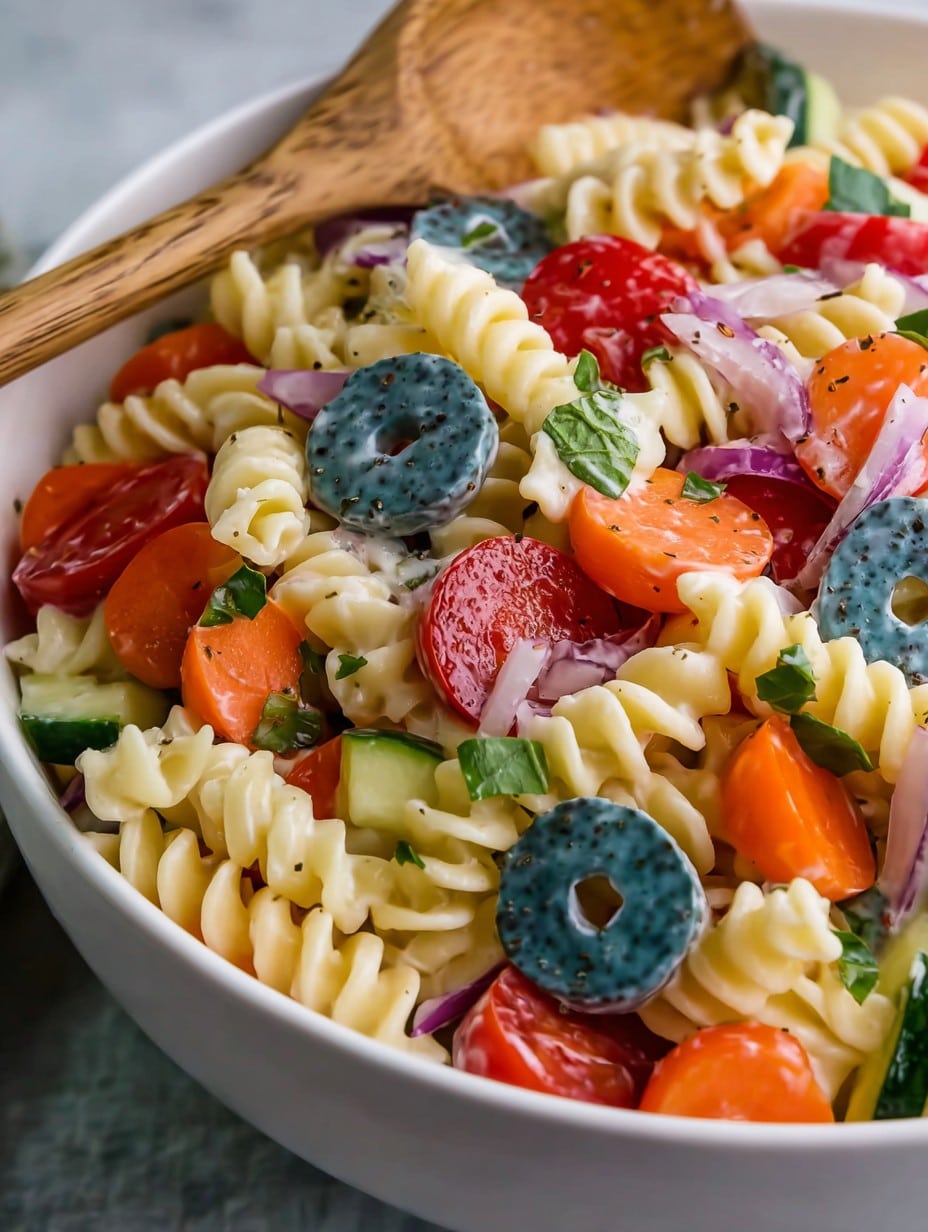 RED WHITE AND BLUE PASTA SALAD