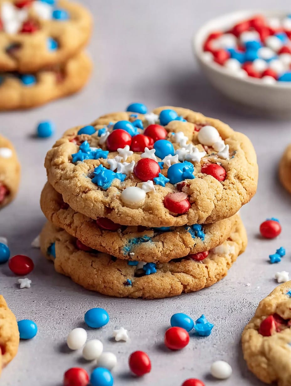 Tasty Peanut Butter 4th of July Cookies