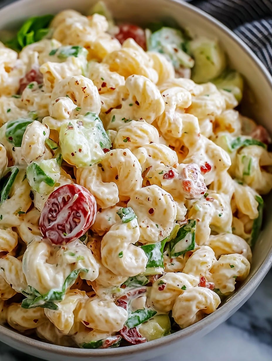 Creamy Pasta Salad Bliss – Your Go-To Summer Side Dish!