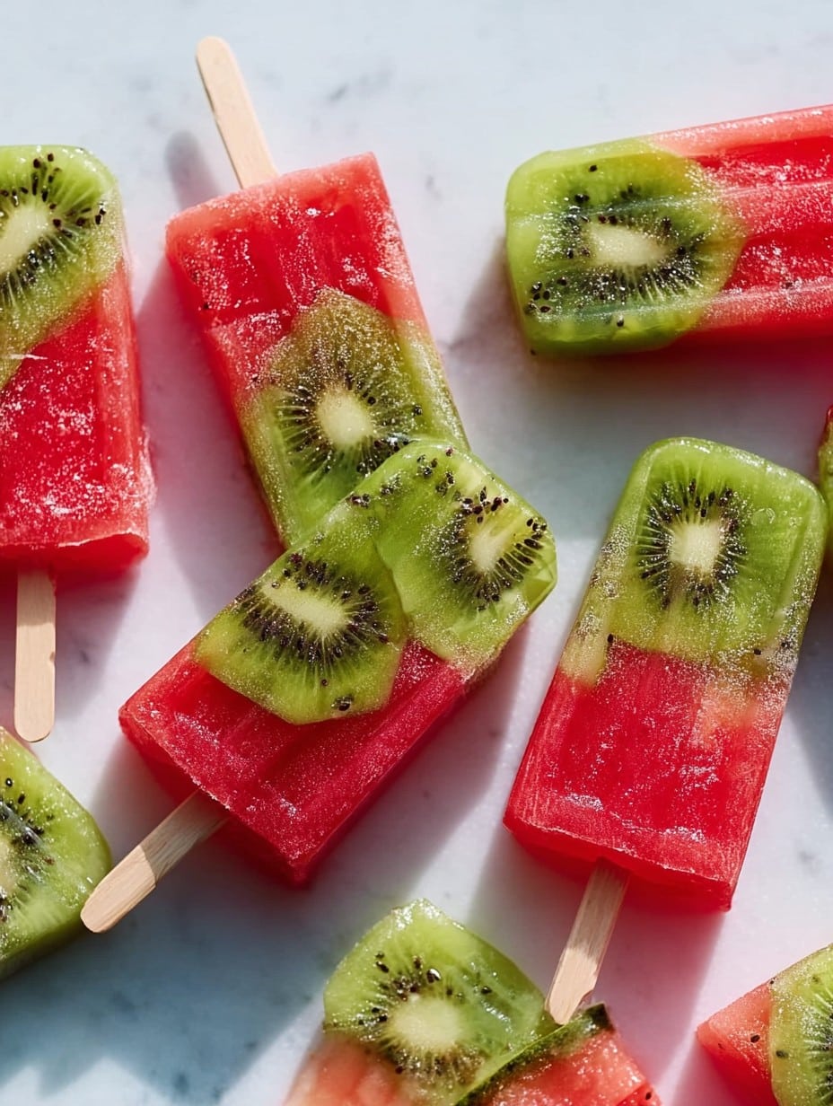 Kiwi Watermelon Fruit Popsicles