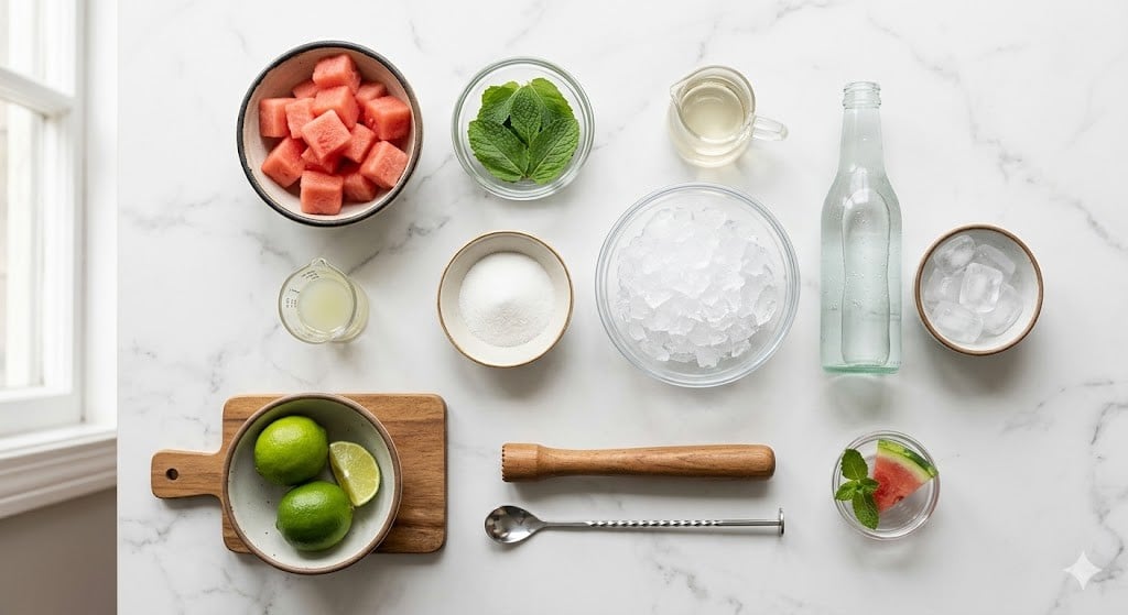 Watermelon Mint Mojito Mocktail
